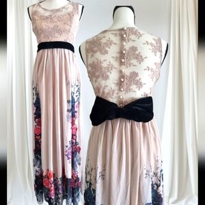 Bridgerton feel Elegant lace detail chiffon dress